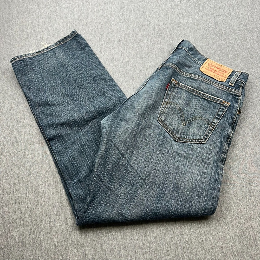 Levi's 559 Relaxed Straight Jeans Mens 34x32 (35x31) *WEAR* Blue Denim Pants